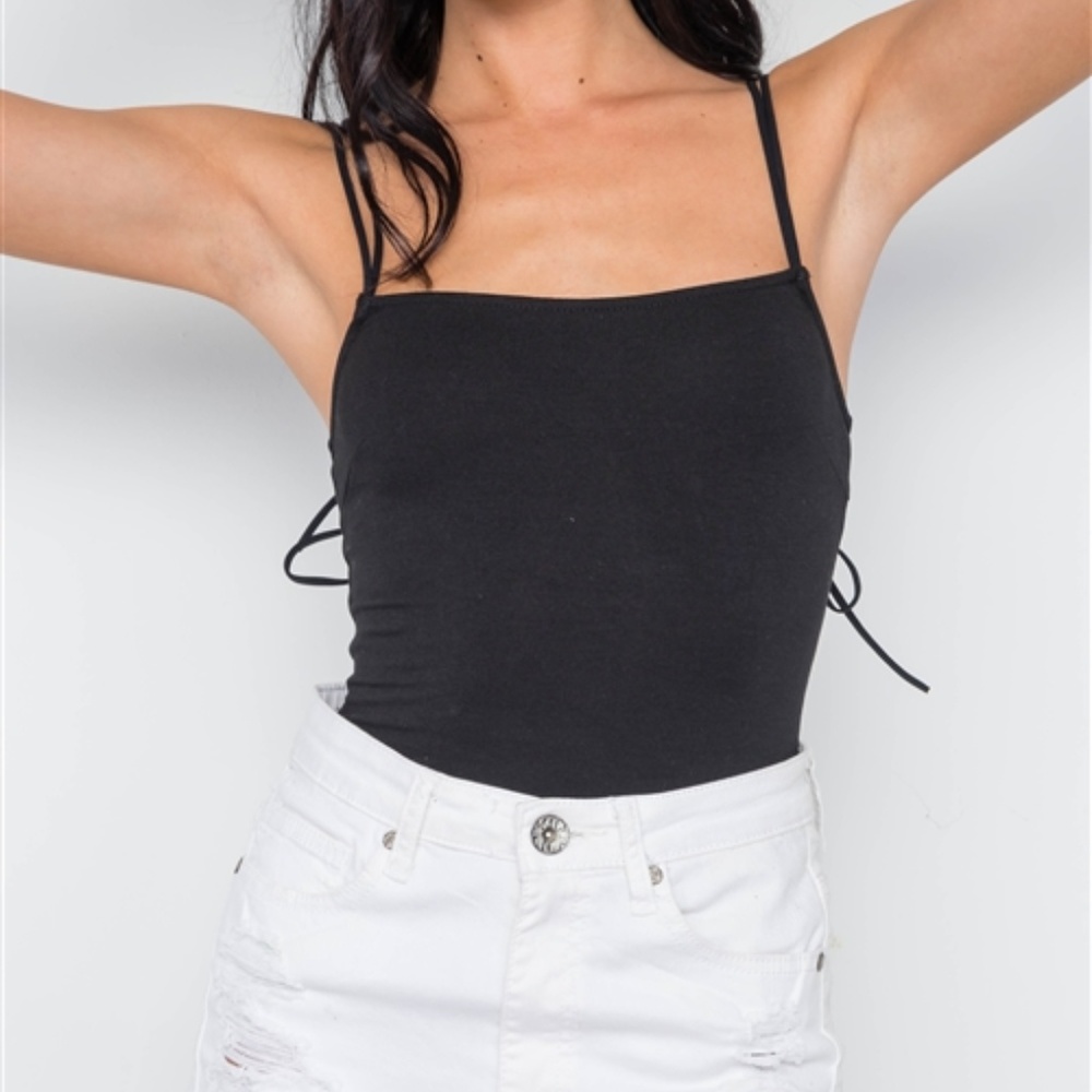All Tied Up Cami Bodysuit (Black)